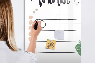 Glass dry erase board magnetic To-do list