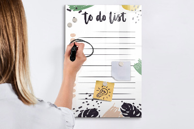 Glass dry erase board magnetic To-do list