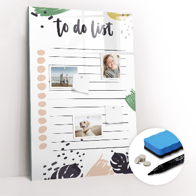 Glass dry erase board magnetic To-do list