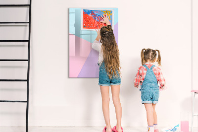 Glass dry erase board magnetic Pastel pattern