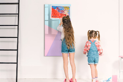Glass dry erase board magnetic Pastel pattern