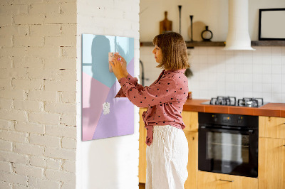Glass dry erase board magnetic Pastel pattern