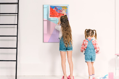 Glass dry erase board magnetic Pastel pattern