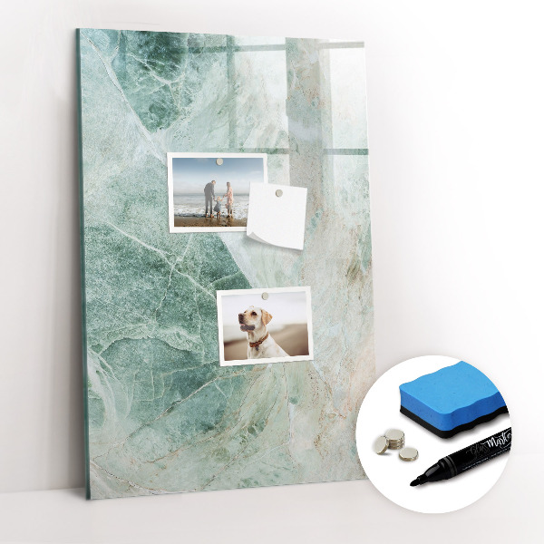 Glass dry erase board magnetic Stone marble