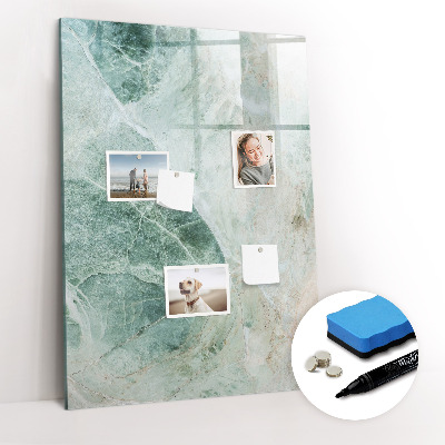 Glass dry erase board magnetic Stone marble