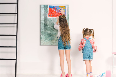 Glass dry erase board magnetic Stone marble