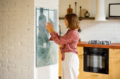 Glass dry erase board magnetic Stone marble