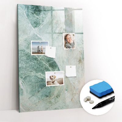 Glass dry erase board magnetic Stone marble