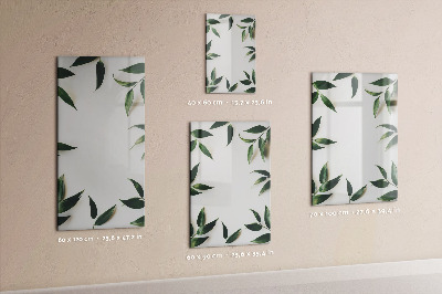 Glass dry erase board magnetic Green leaf frame