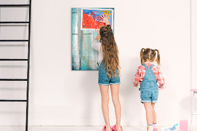 Magnetic marker board Vintage wood