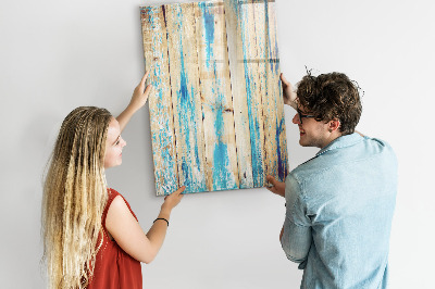 Glass dry erase board magnetic Aged wood