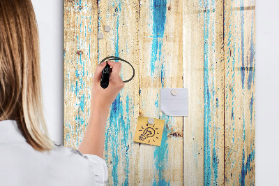 Glass dry erase board magnetic Aged wood