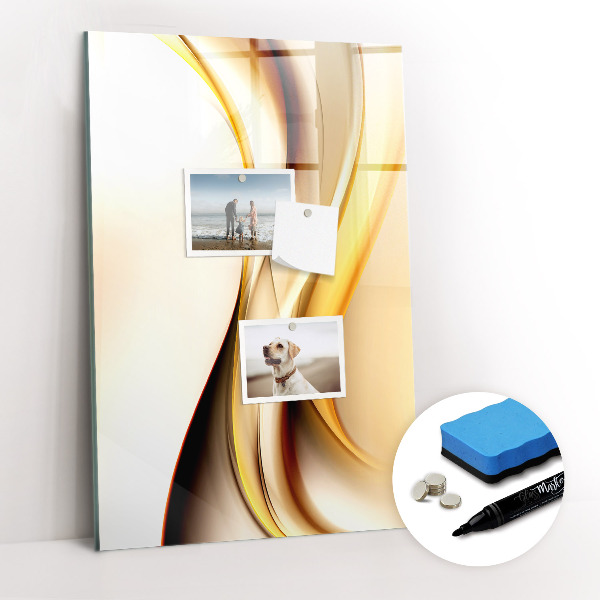 Magnetic marker board Abstract golden wave