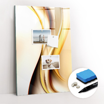 Magnetic marker board Abstract golden wave