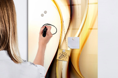 Magnetic marker board Abstract golden wave
