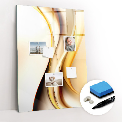 Magnetic marker board Abstract golden wave