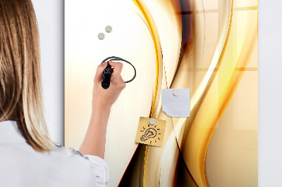 Magnetic marker board Abstract golden wave