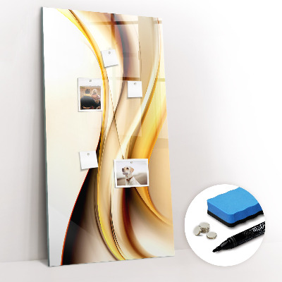Magnetic marker board Abstract golden wave
