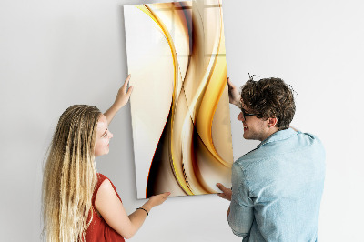 Magnetic marker board Abstract golden wave