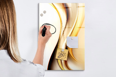 Magnetic marker board Abstract golden wave