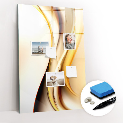 Magnetic marker board Abstract golden wave