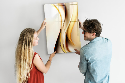 Magnetic marker board Abstract golden wave