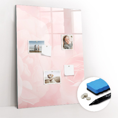 Glass dry erase board magnetic Rose flowers