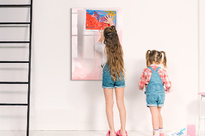 Glass dry erase board magnetic Rose flowers