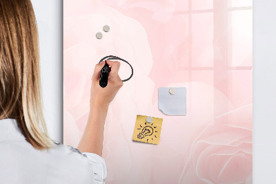 Glass dry erase board magnetic Rose flowers