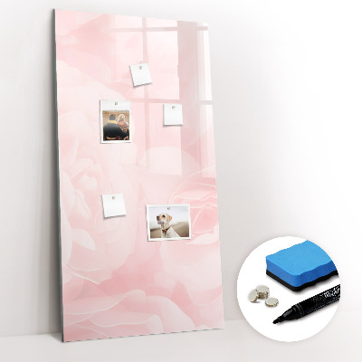 Glass dry erase board magnetic Rose flowers