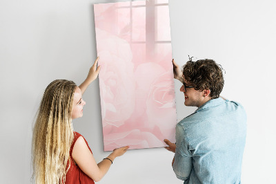 Glass dry erase board magnetic Rose flowers