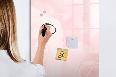 Glass dry erase board magnetic Rose flowers