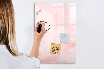Glass dry erase board magnetic Rose flowers