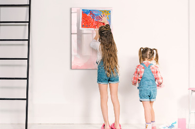 Glass dry erase board magnetic Rose flowers