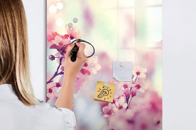 Magnetic board for writing Spring flowers