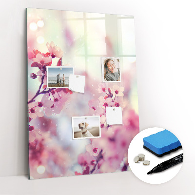 Magnetic board for writing Spring flowers