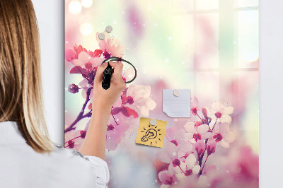 Magnetic board for writing Spring flowers