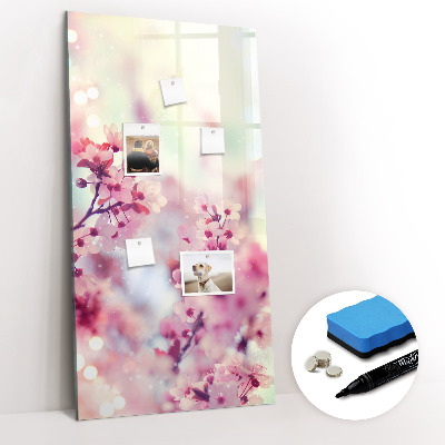 Magnetic board for writing Spring flowers