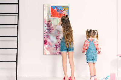 Magnetic board for writing Spring flowers