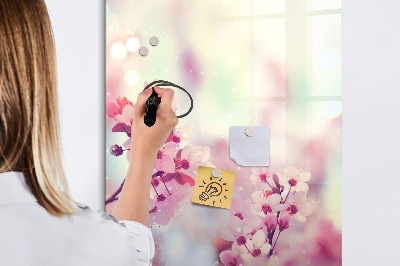 Magnetic board for writing Spring flowers