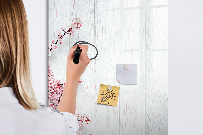 Magnetic marker board Flowers on wood