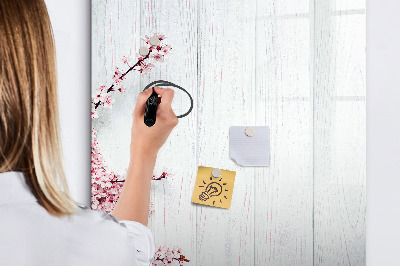 Magnetic marker board Flowers on wood