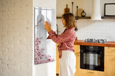 Magnetic marker board Flowers on wood