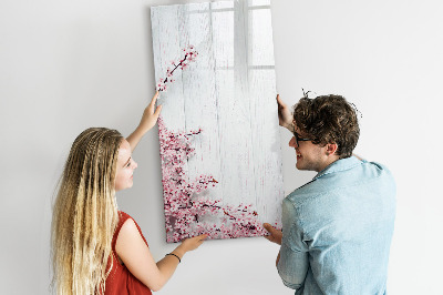 Magnetic marker board Flowers on wood