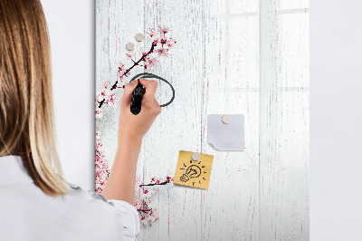 Magnetic marker board Flowers on wood