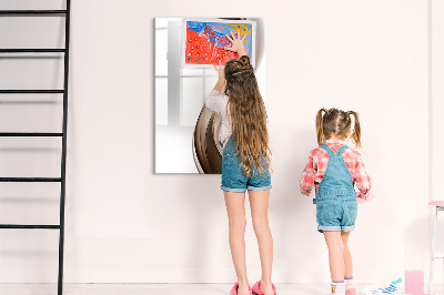 Glass dry erase board magnetic Wave abstraction