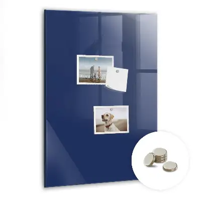Magnetic glass dry erase board in navy blue