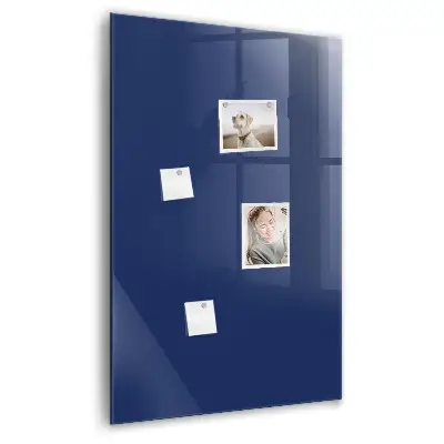 Magnetic glass dry erase board in navy blue