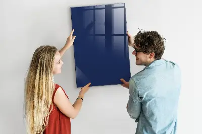Magnetic glass dry erase board in navy blue