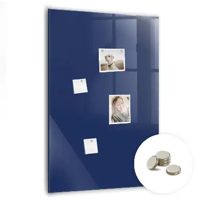 Magnetic glass dry erase board in navy blue